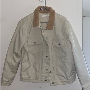 Men’s khaki denim jacket from pac-sun.